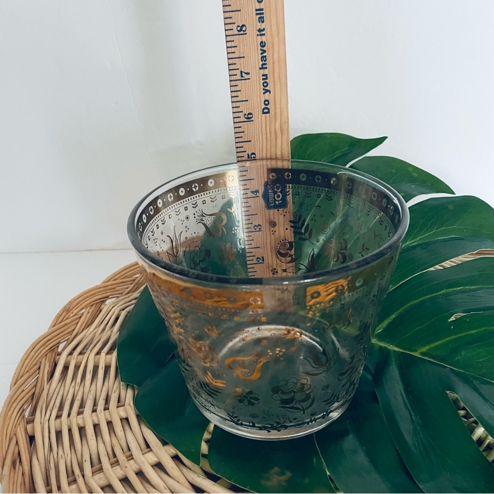 Vintage Ice Bucket Gold & Glass Bowl Mid-Century MCM Hollywood Regency Barware - Picture 14 of 15